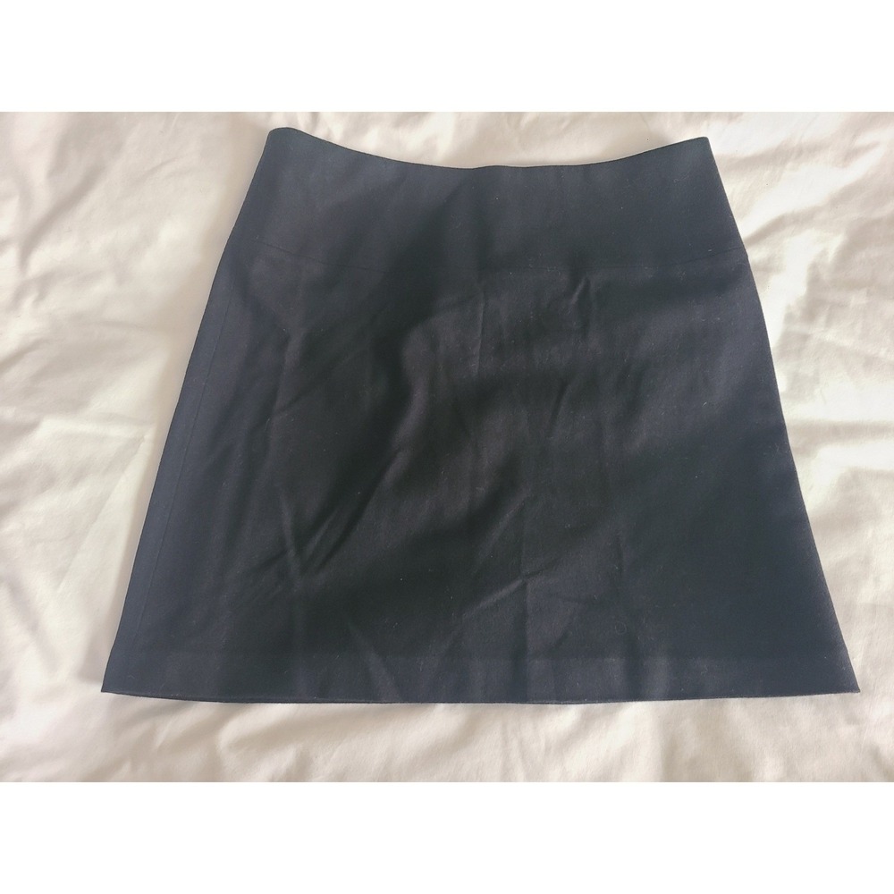 Vintage Banana Republic Y2K Black Stretch Wool Blend A-Line Skirt Size 8